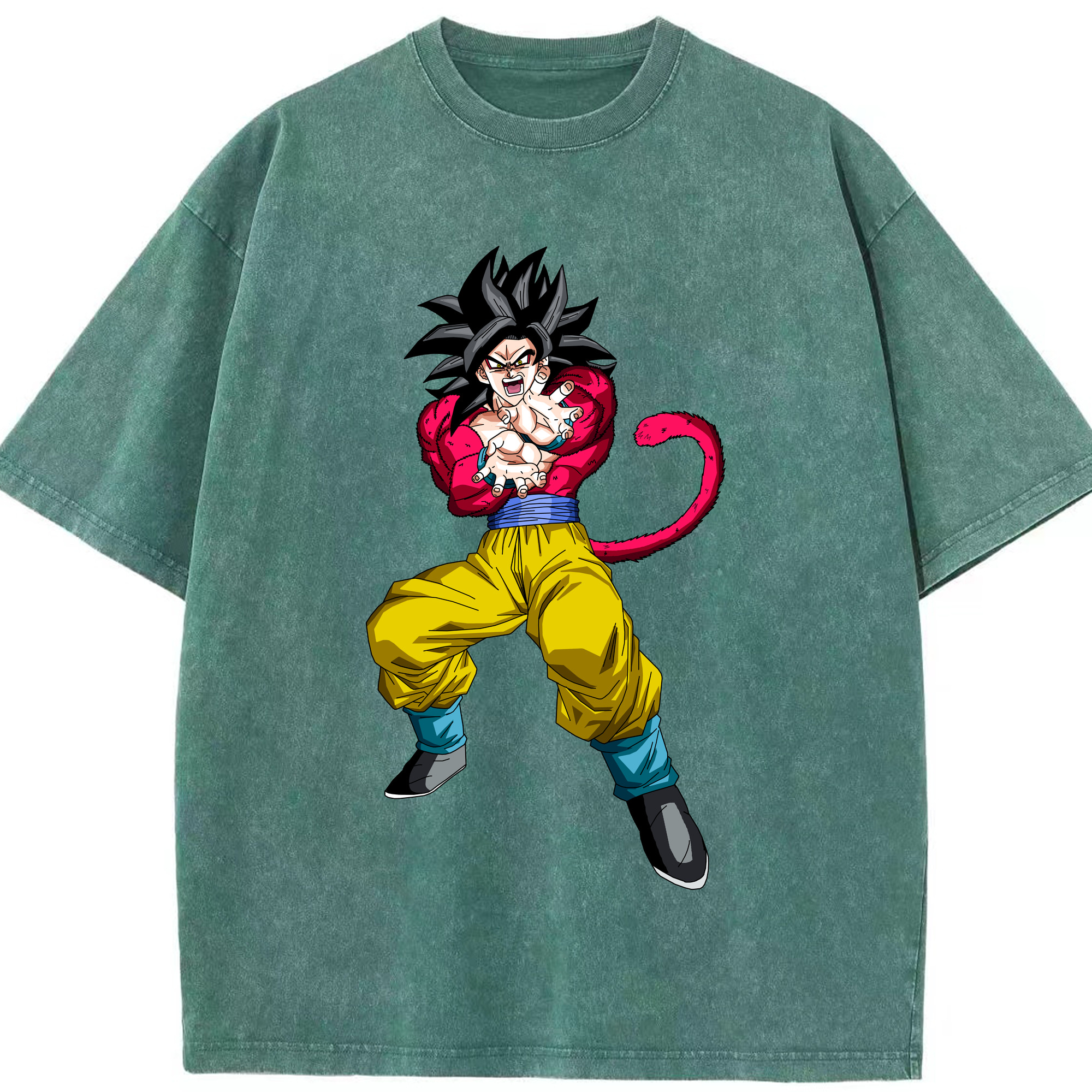 （画像用） ドラゴンボール 孫悟空（そん ごくう）Son Goku カカロット DRAGON BALL Kakarotto 綿100% ヴィンテージ風 半袖Tシャツ（フロントプリント）